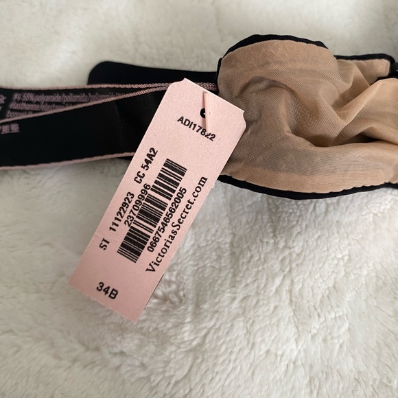 NWT Victorias Secret. Black Lightly lined Bra. 34B - Picture 4 of 4